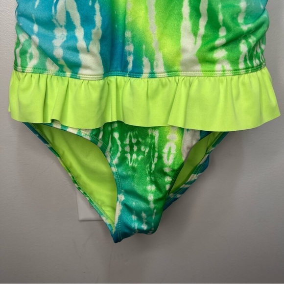 Justice One Piece Halter Top Tie Dye Bathing Suit Size 16 - Picture 4 of 6
